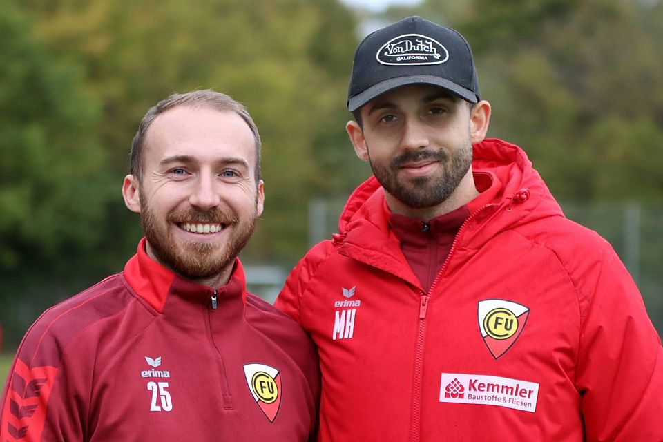 Es läuft besser als erwartet: Co-Spielertrainer Tobias Oberrieder und Trainer Marc Holweck sind zufrieden nach einer schwierigen Vorbereitung.