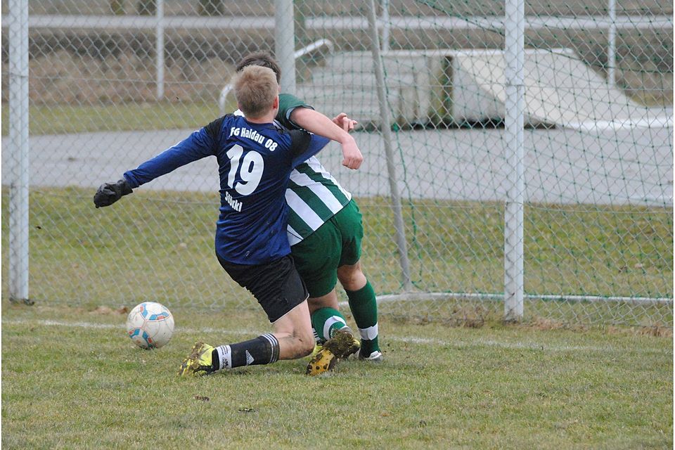 Die JFG Haidau 08 war schon im Testspiel gegen die JFG Donauebene mit vollem Einsatz dabei. F: Brandt