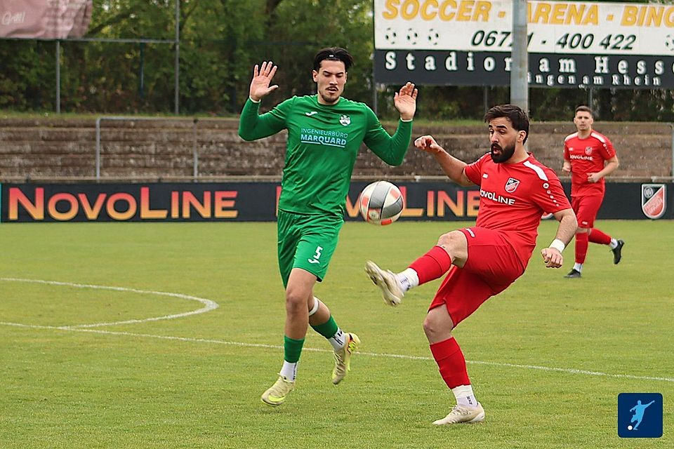 Acht Zähler Vorsprung auf Verfolger FSV Saulheim hat die zweite Mannschaft der TuS Marienborn. Links im Bild: Nikolai Savic, einer der Spieler, die den Verein im Sommer verlassen werden. 