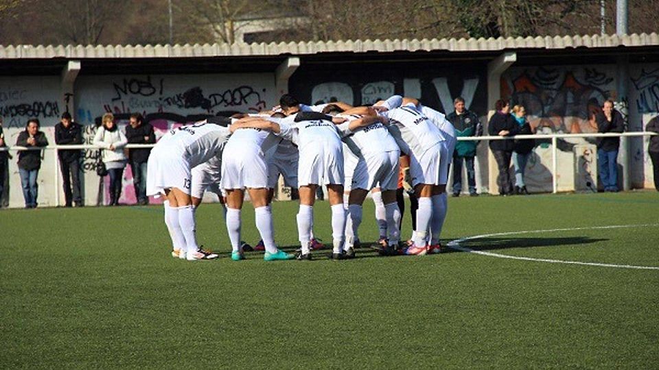 Der neue Tabellenführer schwört sich ein              Foto: TSM