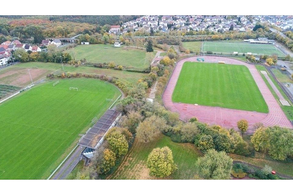 Im künftigen Bürstädter Sportcampus zwischen Nibelungenstraße und B47 sollen die bisher getrennten Vereinsgelände zusammengefasst und multifunktional gestaltet werden. 	Foto: Thorsten Gutschalk