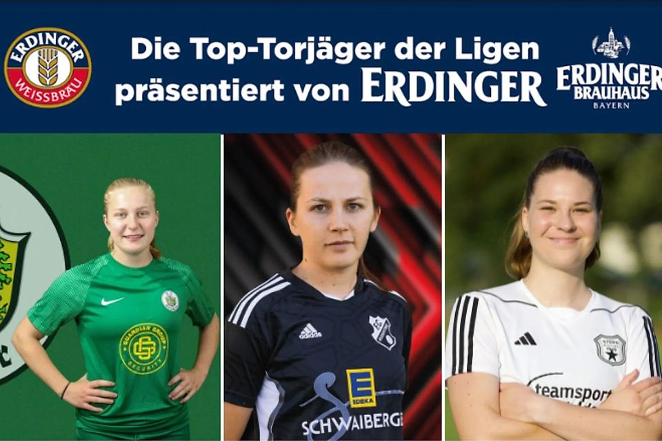 Franziska Schwaiberger (mi.) steht mit 22 Treffern an erster Stelle des ERDINGER Rankings. Veronika Auer (li.) und Sophia Goldbrunner (re.) sind eine der Verfolgerinnen.