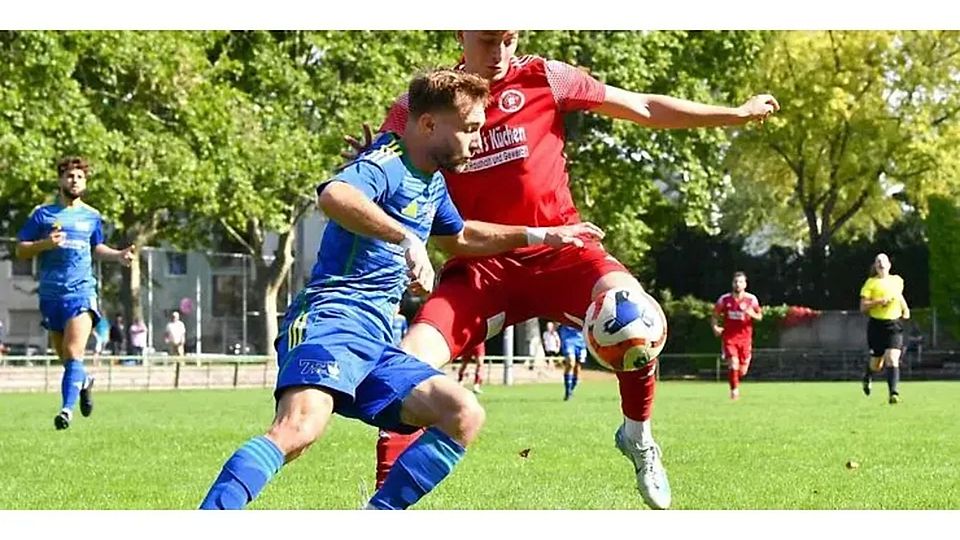 Stand jetzt wird es kein Rückspiel zwischen dem SV Büchelberg (links: Luca Pascal Palau) und der SVW Mainz (in rot: Leon Nauth) geben.