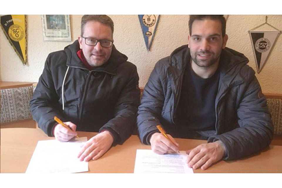 Marco Schöpp (links) und Stefan Stefanovski übernehmen den B-Ligisten TSV Sensbachtal. Foto: TSV Sensbachtal