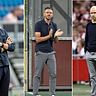 Vorbilder für Martin Demichelis? Hoffenheim-Coach Sebastian Hoeneß (li.) und Ajax-Trainer Erik ten Hag haben sich als Trainer beim FC Bayern für höhere Aufgaben empfohlen.