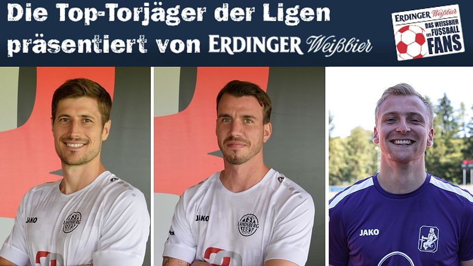 Die Top drei der Torschützenliste der Bayernliga Süd bejubelte zuletzt mindestens einen Treffer: Steffen Krautschneider (l.), Nico Karger (m.) und Jonas Greppmeir (r.).