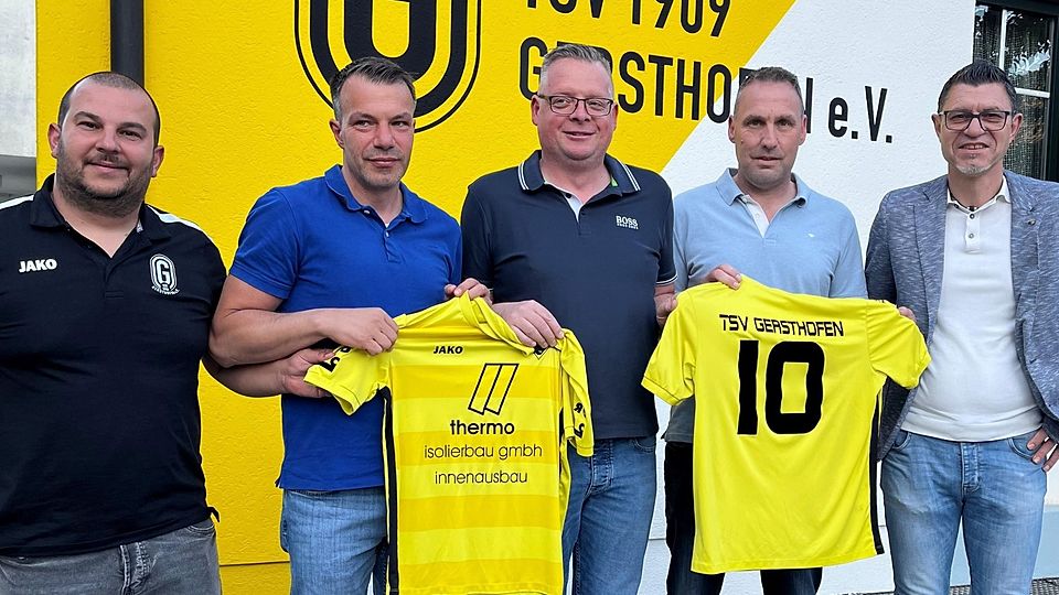 Der TSV Gersthofen präsentiert die neuen Trainer (von links): Goran Boric, Trainer Ajet Abazi, Abteilungsleiter Rico Kornisch, Co-Trainer Roland Pankratz und 2. Abteilungsleiter Stefan Holler.