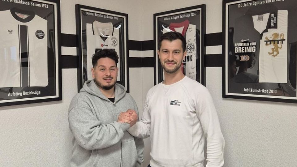 Mike Thelen (r.) ist neuer Trainer der zweiten Mannschaft von Breinig
