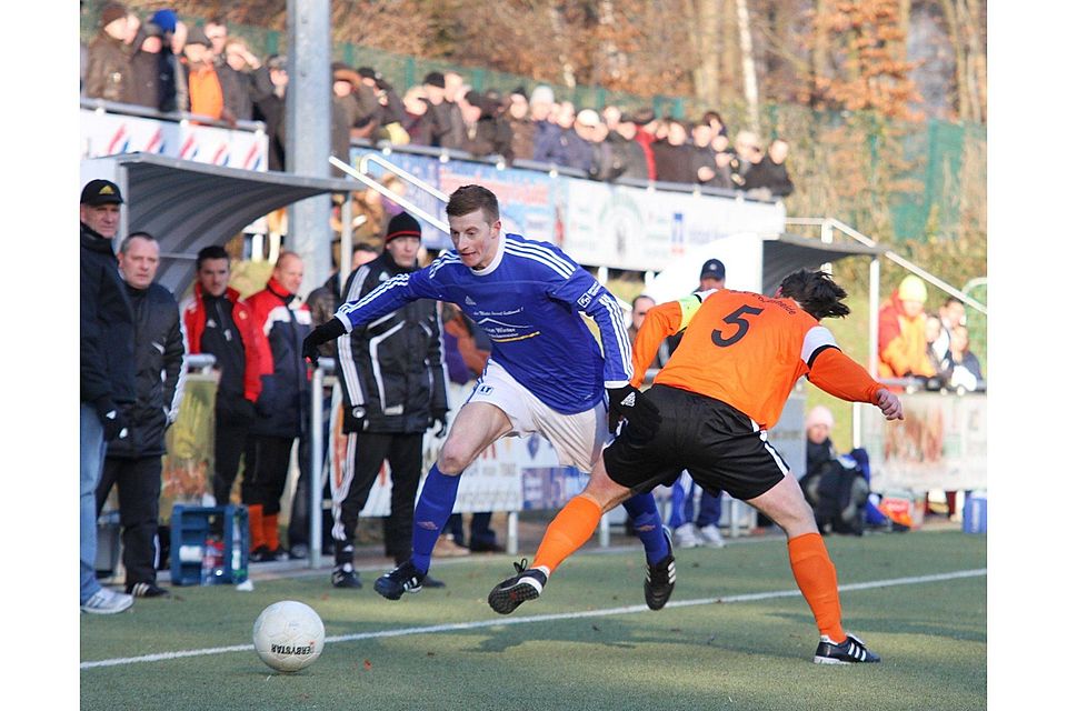 Torjäger vom Dienst: Mursel Smakolli (in blau) erzielte in Leer sein 26. Saisontor. Archiv-Foto: