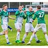 Freude bei den Spielern der SG Geisfeld über den 7:0-Auftakt-Testspielsieg gegen den saarländischen Landesligisten SV Bardenbach.