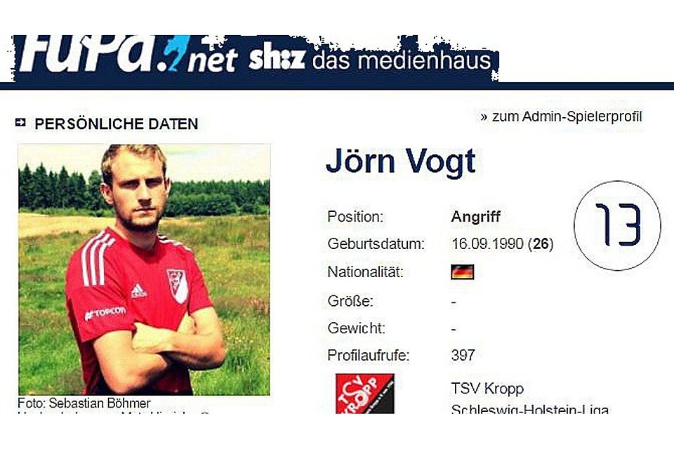 Mister Effektiv: Kropps Jörn Vogt benötigte im Schnitt nur 87,1 Minuten für jeden seiner 15 Treffer.