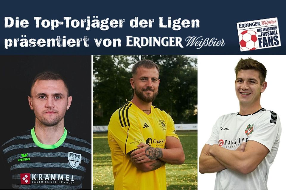 Gilbert Diep (M.) bleibt trotz seines torlosen Spiels gegen Grünwald weiterhin klar an der Spitze der Torschützenliste in der Landesliga Südost.