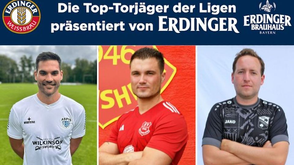 Benedikt Vollnhals (Mi.) war in dieser Saison unaufhaltbar. Auch Julian Schaumaier (li.) und Christ. Hallermeier (re.) waren beim Tore schieße kaum zu stoppen.