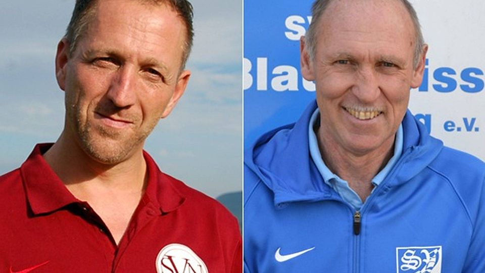 Nur einer der beiden kann Meistertrainer werden: Thomas Duffner (SV Niederhof, links) oder Adrian Portmann (SV Blau-Weiß Murg). | Fotos: FuPa