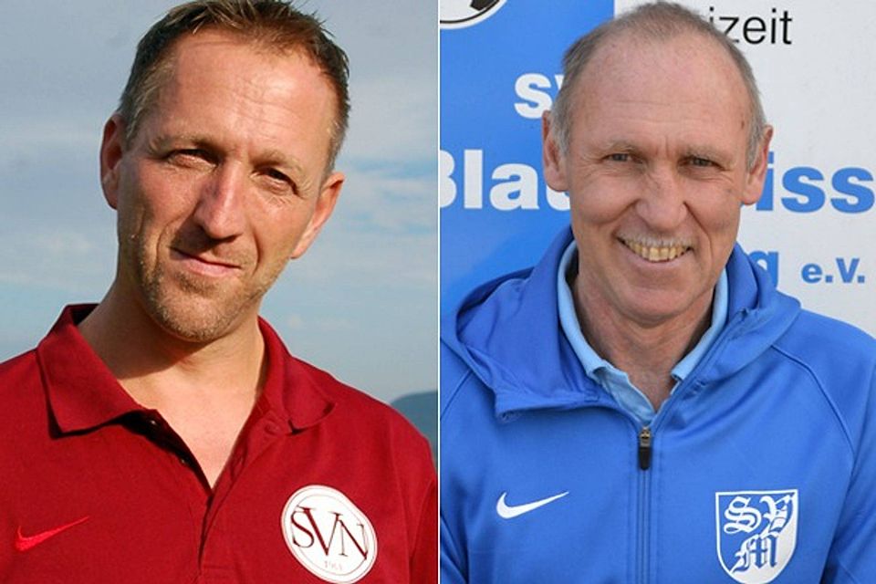 Nur einer der beiden kann Meistertrainer werden: Thomas Duffner (SV Niederhof, links) oder Adrian Portmann (SV Blau-Weiß Murg). | Fotos: FuPa