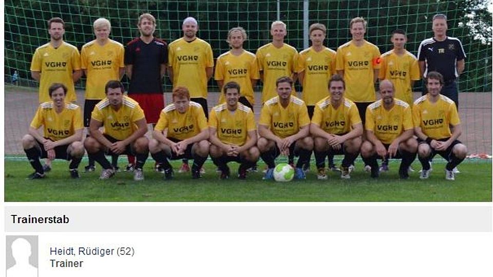 Das Team von 16 II mit dem Trainer (ganz rechts)