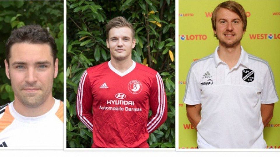 Björn Läßig (l.), Marcel Sterkau und René Ziarna kommen zur DJK Wattenscheid. Fotos: Vereine/Team-Shooting