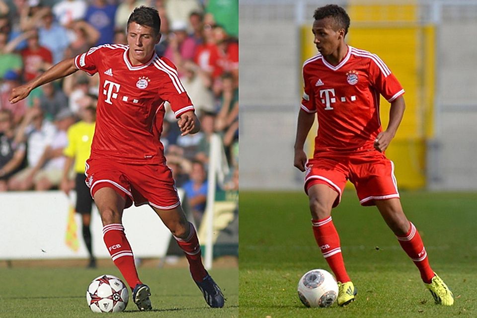 Alessandro Schöpf (li.) und Julian Green wurden mit Profi-Kontrakten beim FC Bayern ausgestattet. F: Grübl/Leifer