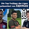 Die besten Torjäger der Kreisliga Münchens: Ademi (l.), da Costa Barros (M.) und Auspurg (r.).