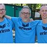 Sie sollen den Neuaufbau der zweiten Mannschaft des SV Zweckel leiten (v.l.): Betreuer Matthias Düing, Chefcoach Karl Englich und Co-Trainer Christian Greve.