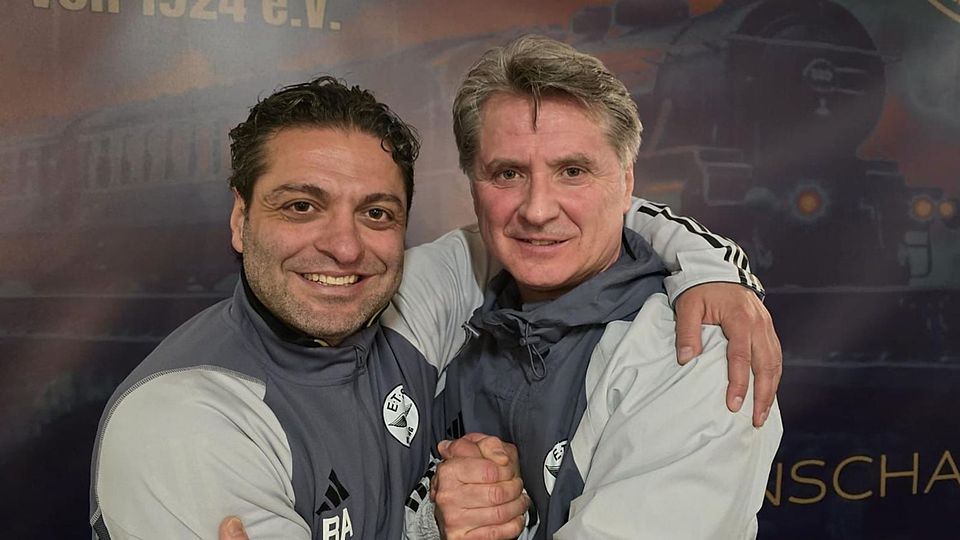 Wollen mit ETSV Hamburg in die Regionalliga: Trainer Berkan Algan (li.) und Manager Sascha "Jassi" Huremovic.