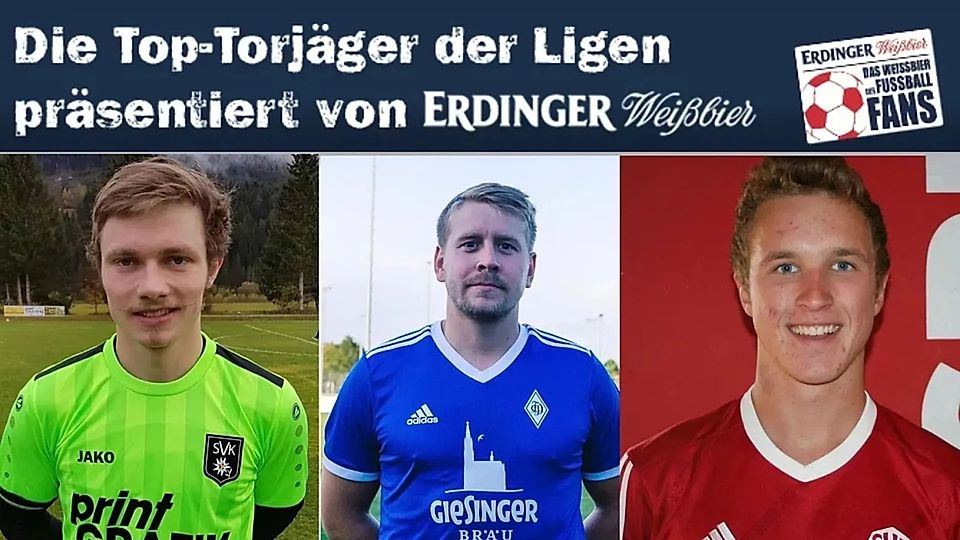 Hubert Holzer, Florian Petereit und Marco Kistler (v.l.n.r.) sind die besten Torschützen der A-Klassen Zugspitze.