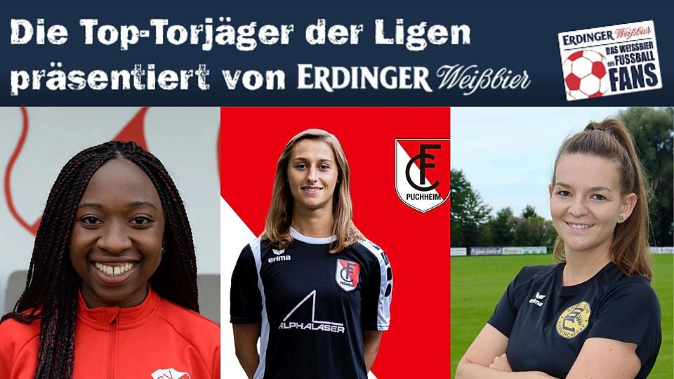 Fridos Tomangbe, Verena Huber und Carolin Koston (v.l.n.r.) sind die besten Torjägerinnen der Bezirksliga 02.