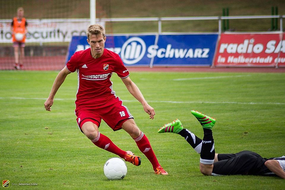 Florian Beil markierte drei Treffer gegen Zerbst    F: Grote/ Archiv