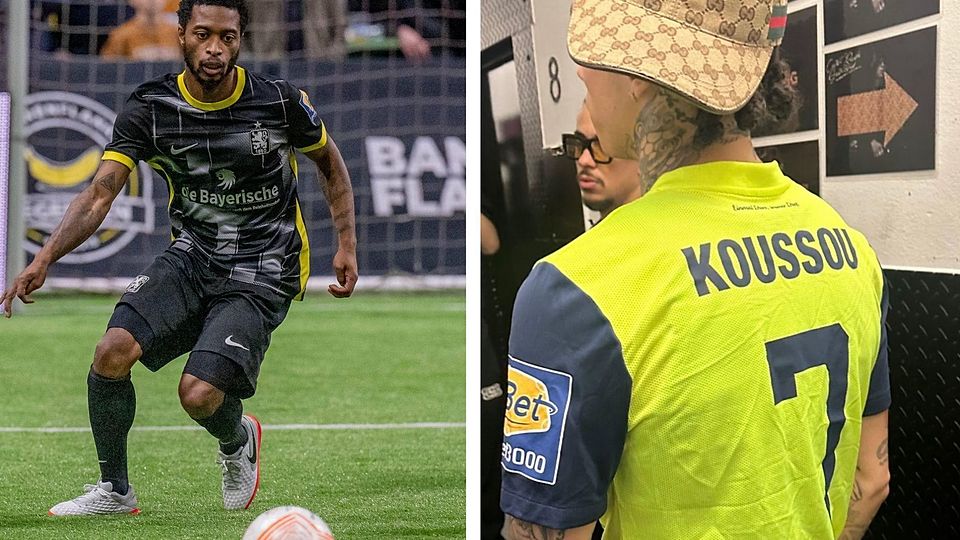 Nono Koussou überreichte Central Cee ein Trikot von sich.
