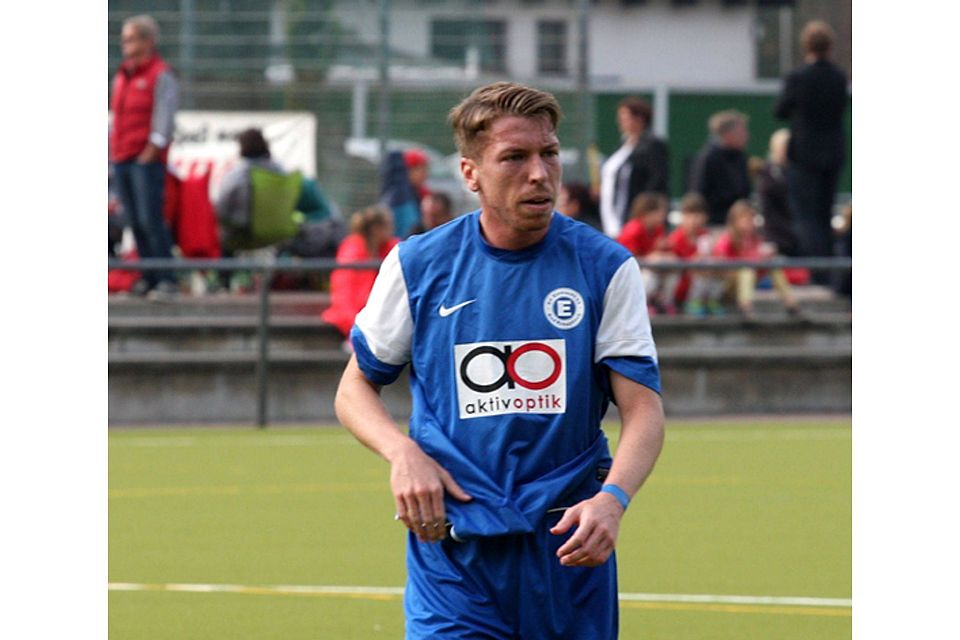 Sicherte seinem Team mit zwei Toren den Sieg in Brücken: Eintracht-Torjäger Tim Hulsey.   (Archivfoto: Mario Luge)