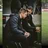 Co-Trainer Petrick Piontek (links, vorne) mit Chef-Trainer Luka Tankulic