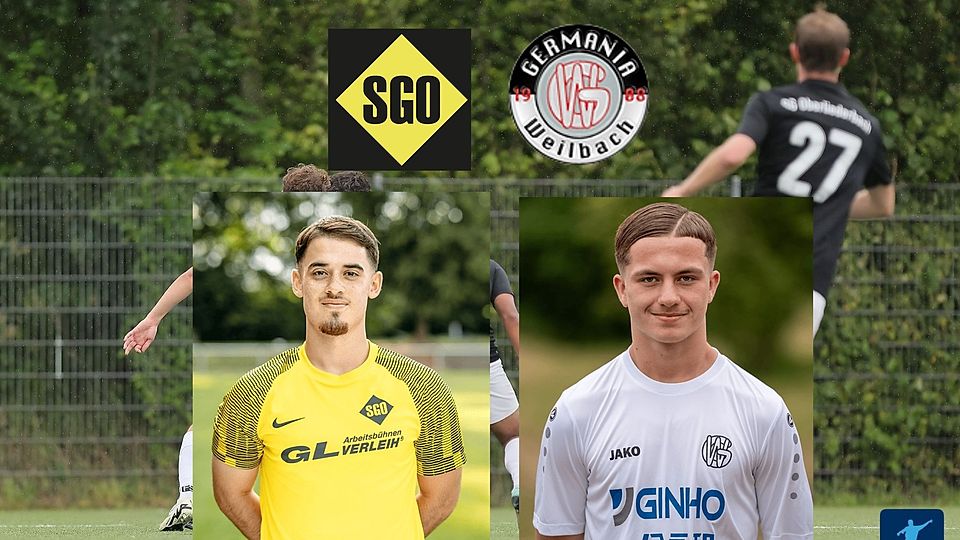 Emre Danaci (links, SGO) und Sebastian Knezevic (rechts) sind in dieser Saison die beiden Top-Torjäger. Am Donnerstagabend ist das Kreisoberliga-Topspiel im Livestream beim Wiesbadener Kurier zu sehen.