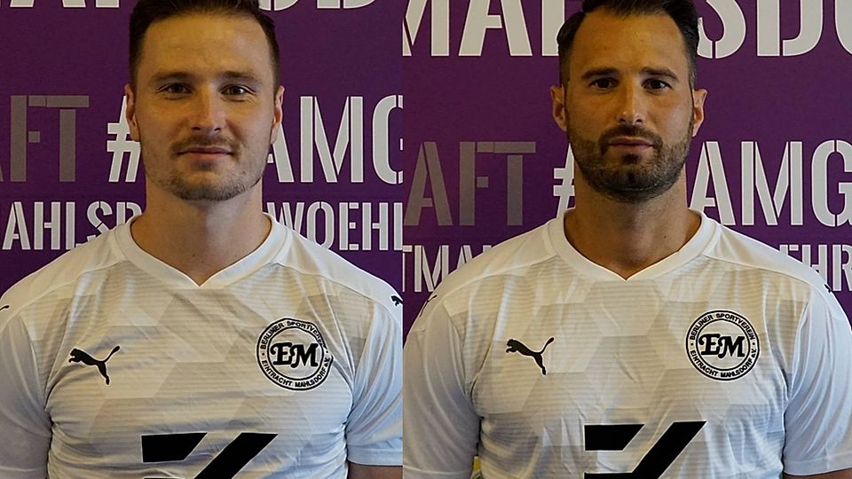 Maximilian Schmidt (li.) und Filip Krstic (r.) tragen auch in der kommenden Saison das Trikot des BSV Eintracht Mahlsdorf.