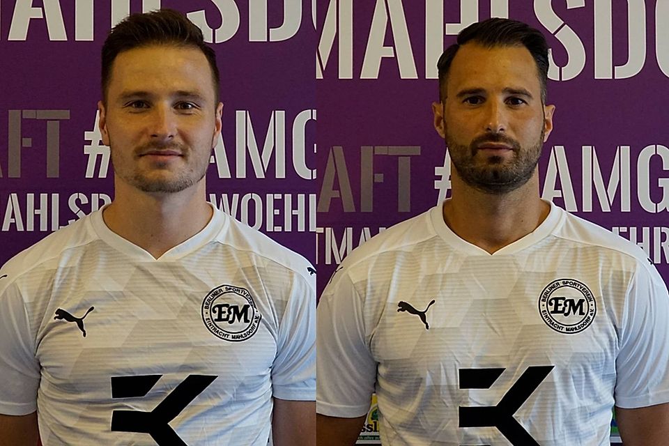 Maximilian Schmidt (li.) und Filip Krstic (r.) tragen auch in der kommenden Saison das Trikot des BSV Eintracht Mahlsdorf.