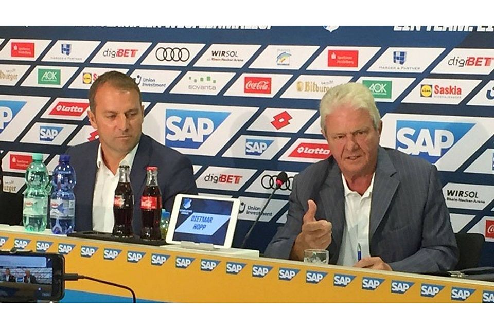 Sehr großes Interesse fand die Pressekonferenz mit Hoffenheims neuem Geschäftsführer Sport Hansi Flick und Mäzen Dietmar Hopp.    Foto: cwa