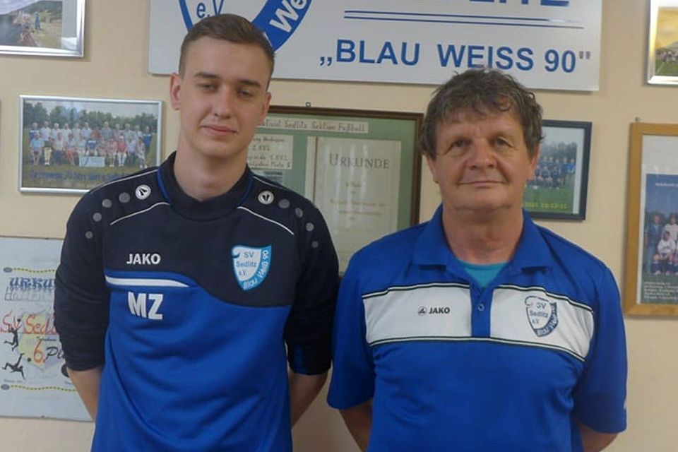 Marvin Zeising und Michael Schiebel sind in der kommenden Saison das Trainerduo von Blau-Weiß Sedlitz.