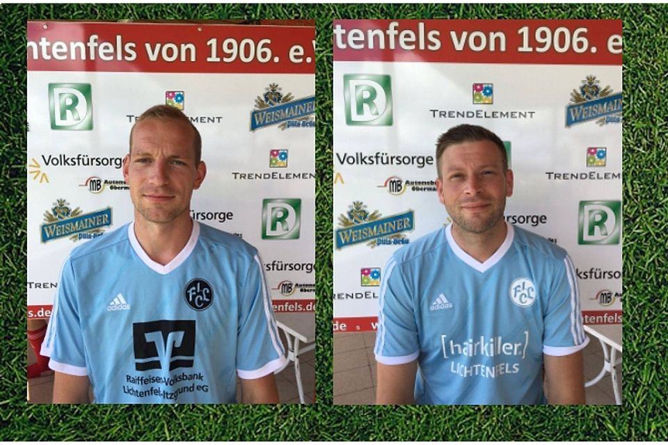 Hannes Köster (li.) und Florian Rossbach (re.) kämpfen um die Nummer 1 beim FC Lichtenfels.