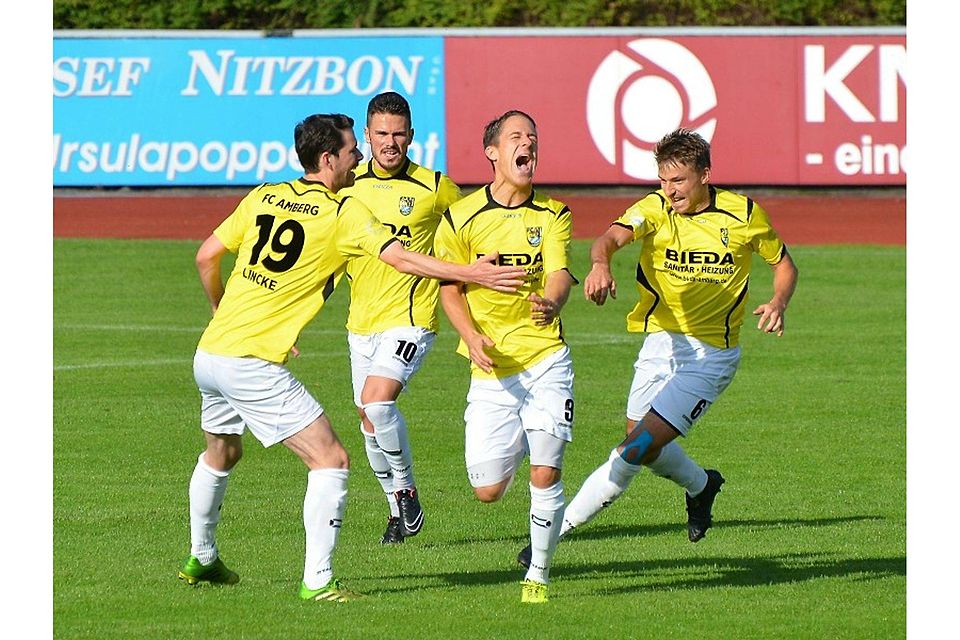 Der FC Amberg sorgte mit dem 6:0 gegen Schweinfurt zum Abschluss der Vorbereitung nochmals für einen Paukenschlag. F: Eberhardt