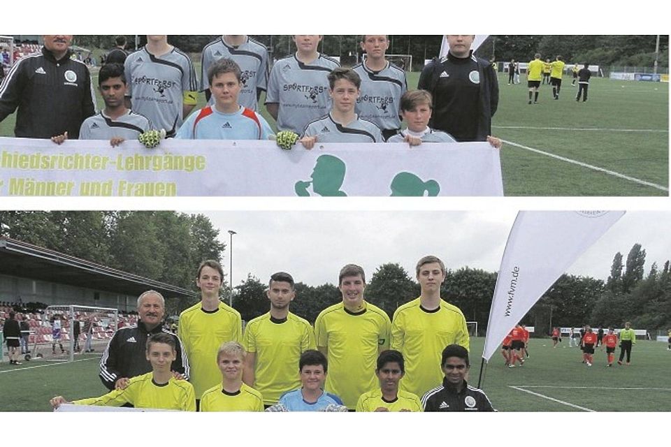 Oberes Bild: Neresh Pathmalingam, Lars Romeijn, Phillip Wagner, Dennis Flock (vorne v, li.) Nick Herbrig, Nils Lange, Lars-Yannick Kuhl, Michel Stoffel, Luke Leon Eßer (hinten v. li.) stellten das graue Team - unteres Bild: Dominik Schmitz, Julian Le Gall, Paul Stoffel, Lagsan Selvanayagan, Thanus Pathmalingam (vorne v. l.), Riza Tokmak, Alexander Bürger, Sherwin Moradi, Maximilian Wirths, Simeo Oberes Bild: Neresh Pathmalingam, Lars Romeijn, Phillip Wagner, Dennis Flock (vorne v, li.) Nick Herbrig, Nils Lange, Lars-Yannick Kuhl, Michel Stoffel, Luke Leon Eßer (hinten v. li.) stellten das graue Team - unteres Bild: Dominik Schmitz, Julian Le Gall, Paul Stoffel, Lagsan Selvanayagan, Thanus Pathmalingam (vorne v. l.), Riza Tokmak, Alexander Bürger, Sherwin Moradi, Maximilian Wirths, Simeo