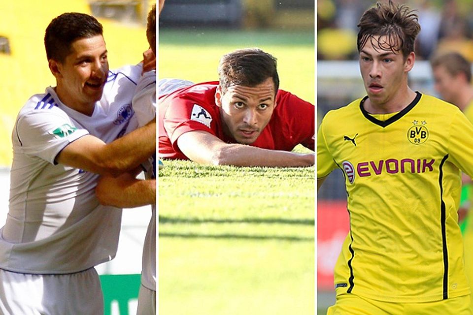 Die neuesten Neuen (v. li. n. re.): Amir Shapourzadeh, Adam Jabiri und Dominik Nothnagel wechseln zu den Kickers. F.: Heyne/Eibner/Getty Images