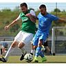 Trotz großem Einsatz war Meister SV Ginsheim eine Nummer zu groß für den SV Fürth (links Nicolas Schumacher). Der Klassenerhalt der Odenwälder entscheidet sich am letzten Spieltag im Heimspiel gegen Viktoria Griesheim. 	Foto:Pia Pfeifer/fupa