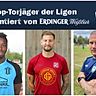Boubacar Wassa (li.) und Filip Martinovic (mi.) führen die Torschützenliste an. Gefolgt werden sie unter anderem von Manuel Fuchs (re.).