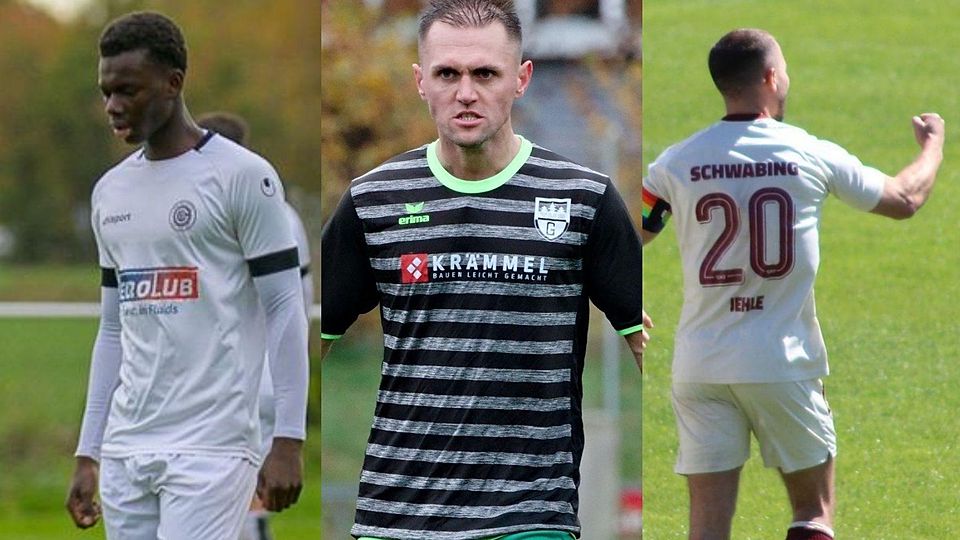 Der TuS Geretsried (m.) ist noch im Aufstiegsrennen, der VfR Garching (l.) und der FC Schwabing (r.) kämpfen um den Klassenerhalt.