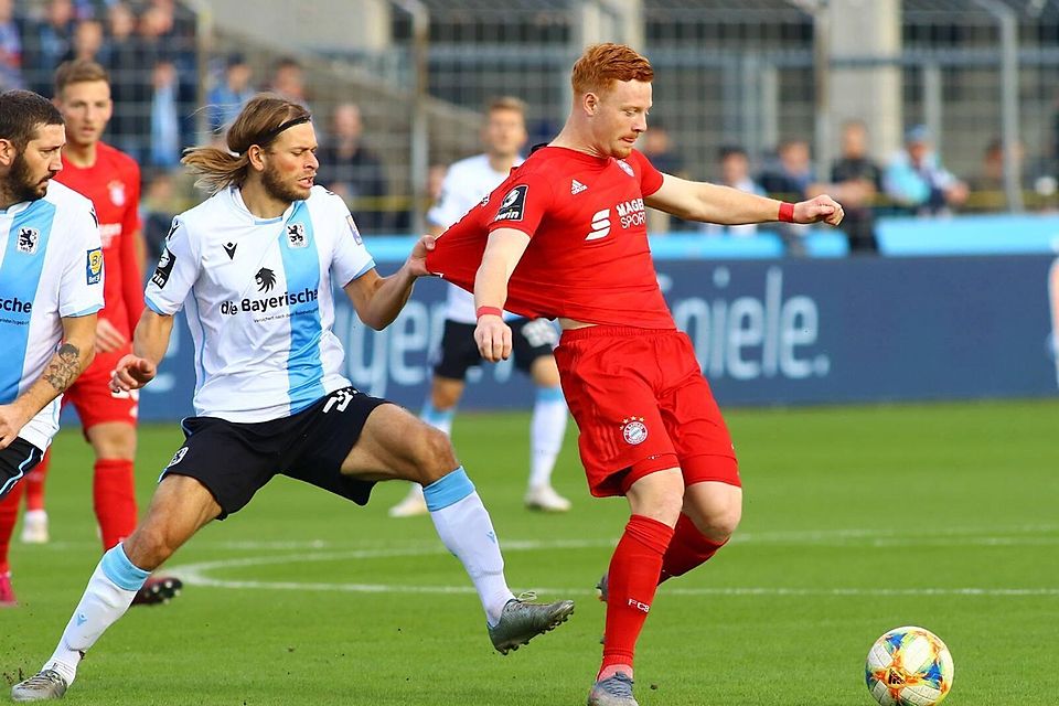 Traf mit den Löwen in der 3. Liga auf den FC Bayern II: Kristian Böhnlein (l.) packte auch für 1860 München ordentlich zu.