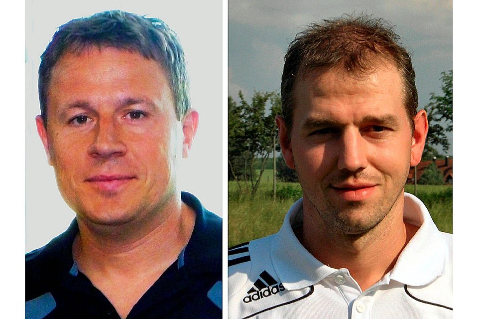 Klaus Seifert (l.) und Michael Dotzler (r.) übernehmen das Traineramt beim Bezirksliga-Team des SV Hahnbach. Fotos: SV Hahnbach
