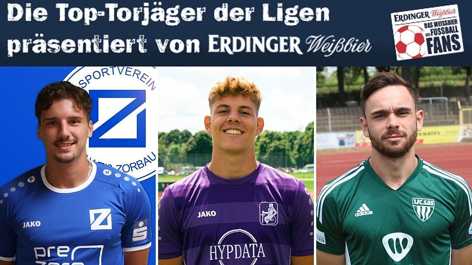 Julian Kania (Mitte) hat seine Führung in der Regionalliga ausgebaut und hat jetzt drei Treffer Vorsprung vor Ricky Bornschein (li.).