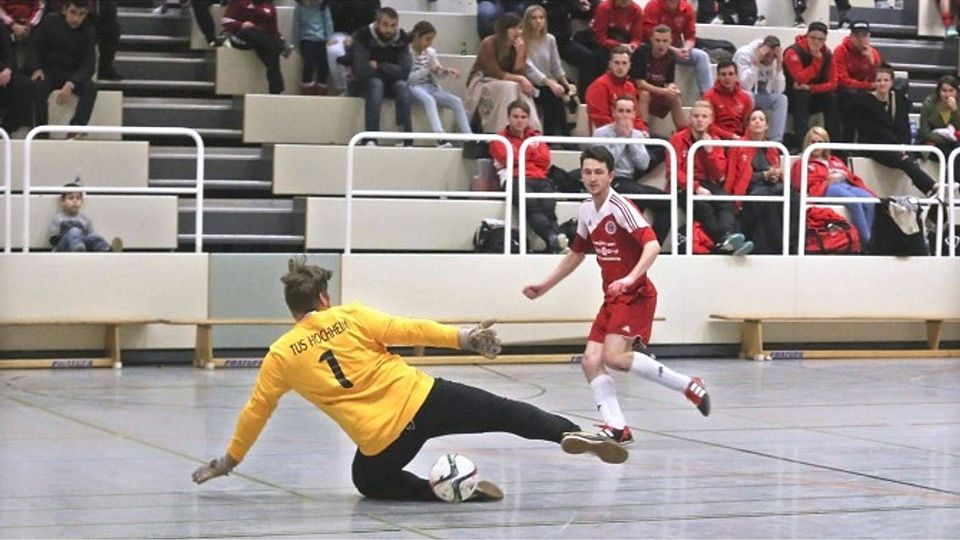 Vor zwei Jahren beteiligte sich die TSG Pfeddersheim mit Spielern der zweiten Mannschaft um Karsten Kaltenborn (rechts) noch an den Futsal-Meisterschaften.	Archivfoto: pa/Stumpf