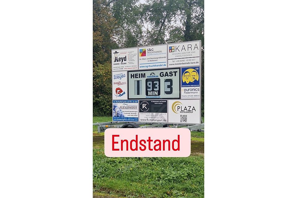 Der Endstand auf Scoreboard 