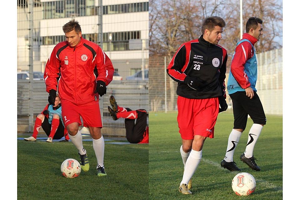 Kristian Kojola (links) und Björn Ziegenbein (rechts) sind bis Donnerstag beim Halleschen FC. Foto: Rinke