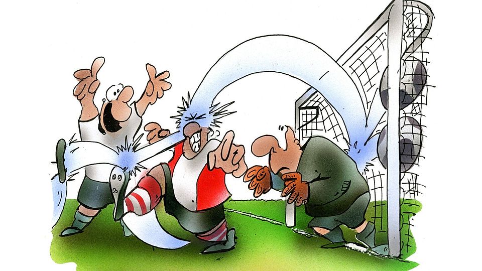 Das hältst du ja im Kopf nicht aus: Gleich doppelt landet ein Abwehrversuch im eigenen Netz.